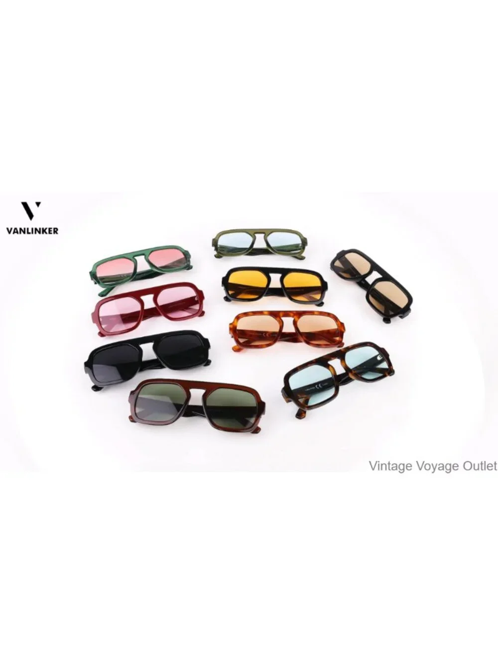 Retro Square Aviator Sunglasses, Oversized Acetate Frame, UV400 Protection